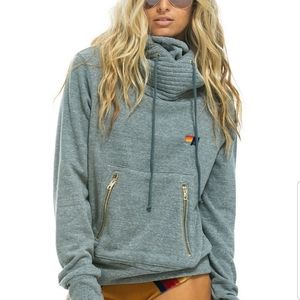 Aviator Nation NEW Ninja Pullover Hoodie - Medium Heather Grey